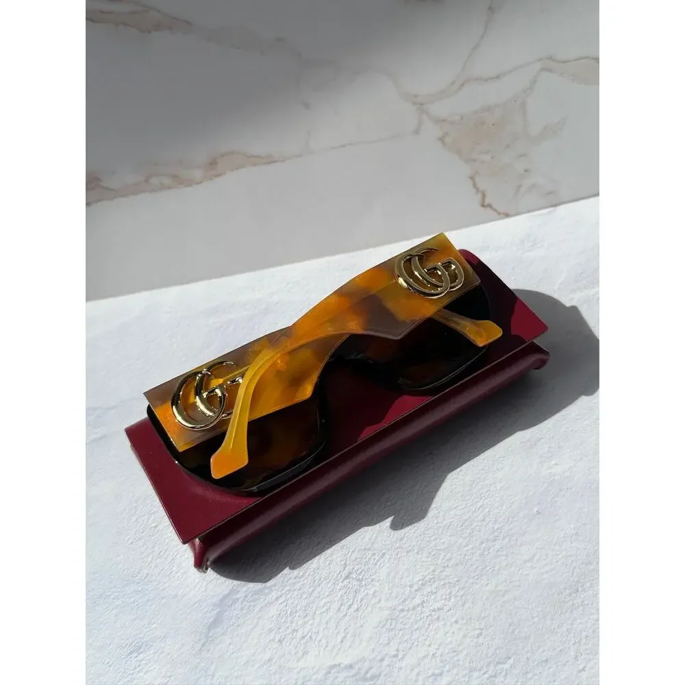 NEW Gucci GG0956S Havana Brown Marmont Oversized Sunglasses
